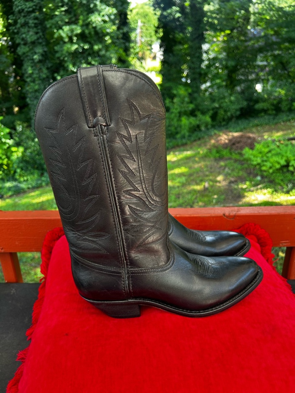 Durango Black Leather Western Ankle Boots